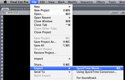 Export Final Cut Pro to QuickTime Movie 