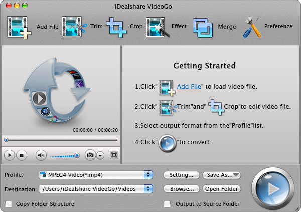 SWF to MP4 Converter Mac Version - iDealshare VideoGo for Mac