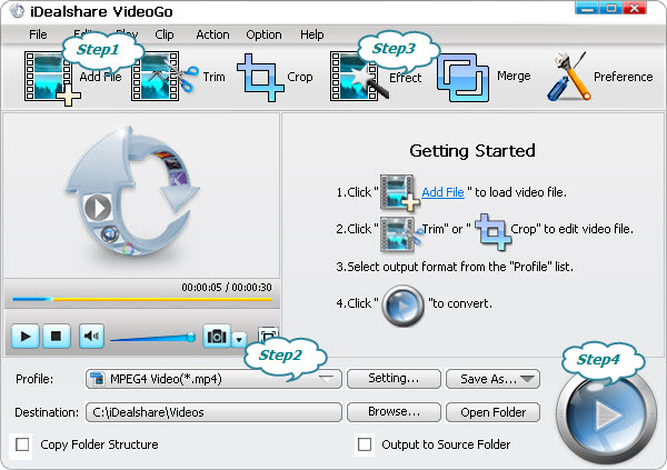 Convert SMV to MP4, AVI, WMV, MOV