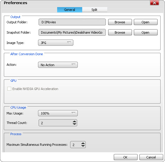 Set Preference for FFmpeg Alternative for Windows 